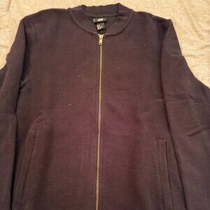 H&M Zip Up Cardigan Sweater Black Slim Fit Sz Small Long Sleeve Zippered Pockets